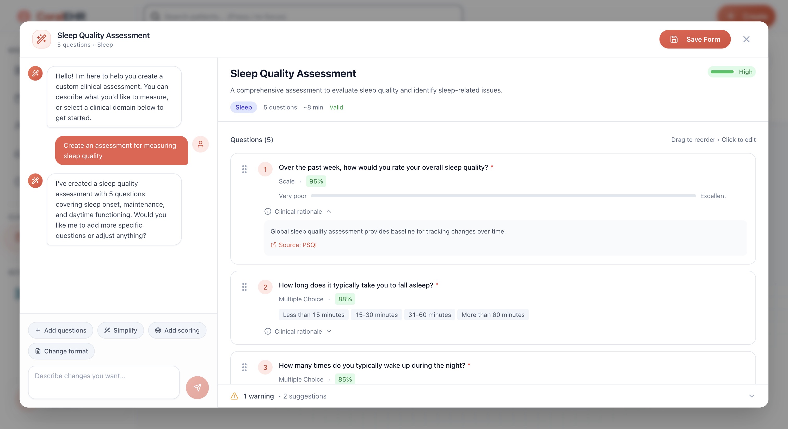 Custom assessment builders