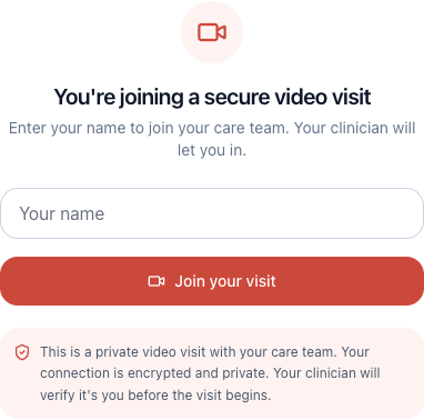 Example of the patient's no-login appointment entry screen.